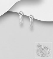 Sterling Silver Wire Push Back Drop Earrings